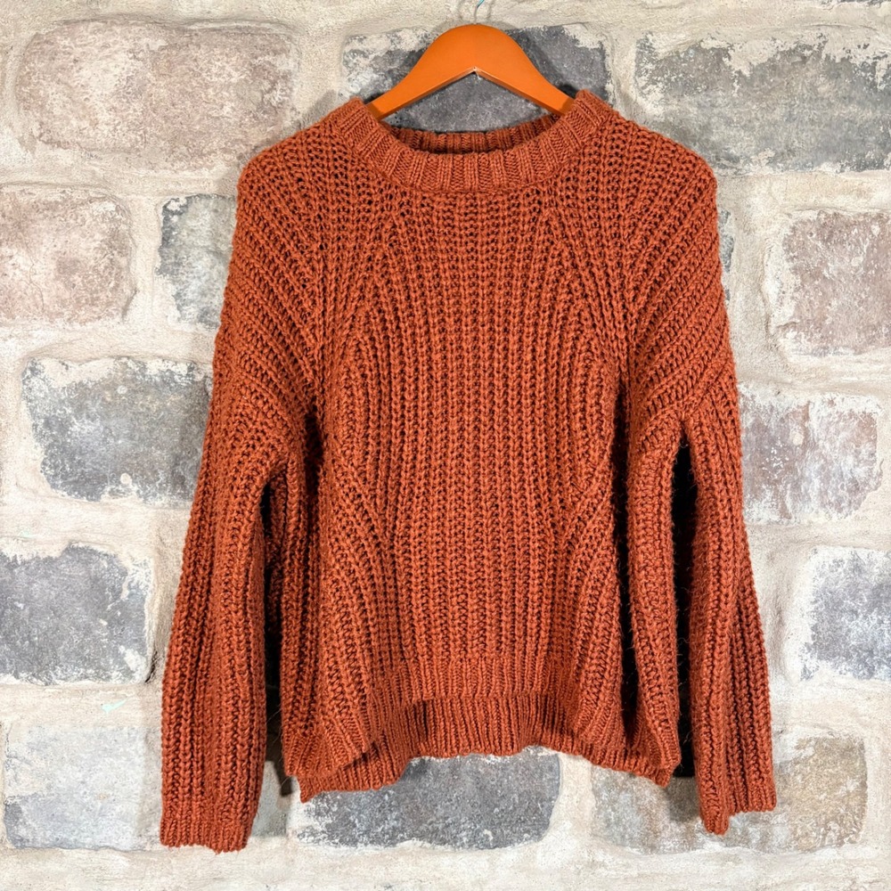 Universal Thread Rust Orange Knit Sweater Mock Ne… - image 1